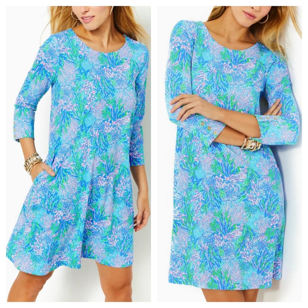 Lilly Pulitzer Solia Chillylilly Three-Quarter Sleeve Midi Dress